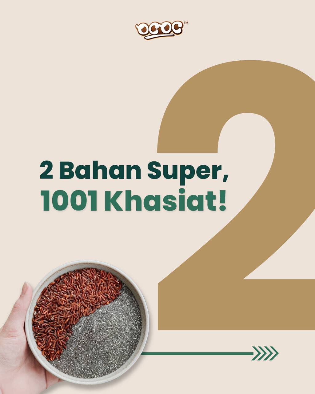 Cocodrinks.my - OCOC Barley Flakes Sarapan Rendah GI, Kenyang dengan 2 bahan super