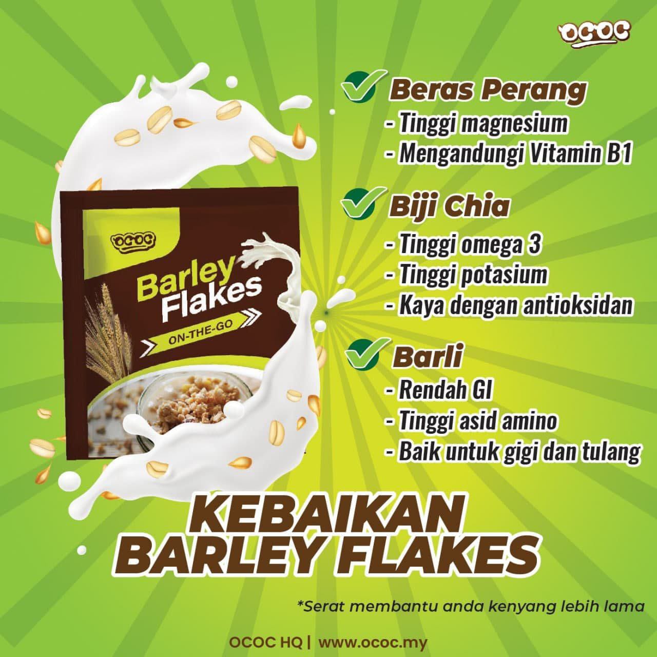 Cocodrinks.my - OCOC Barley Flakes Sarapan Rendah GI, Kenyang dengan penuh Kebaikan